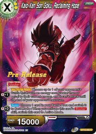 Kaio-Ken Son Goku, Reclaiming Hope (BT15-093) - Saiyan Showdown PreRelease Cards