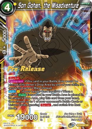 Son Gohan, the Misadventure (BT15-097) - Saiyan Showdown PreRelease Cards