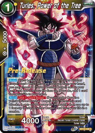 Turles, Power of the Tree (BT15-108) - Saiyan Showdown PreRelease Cards
