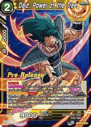 Daiz, Power of the Tree (BT15-110) - Saiyan Showdown PreRelease Cards