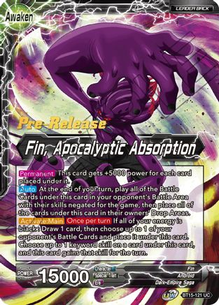 Fin // Fin, Apocalyptic Absorption (BT15-121) - Saiyan Showdown PreRelease Cards