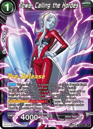 Towa, Calling the Hordes (BT15-126) - Saiyan Showdown PreRelease Cards