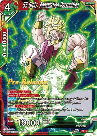 SS Broly, Annihilation Personified (BT15-144) - Saiyan Showdown PreRelease Cards