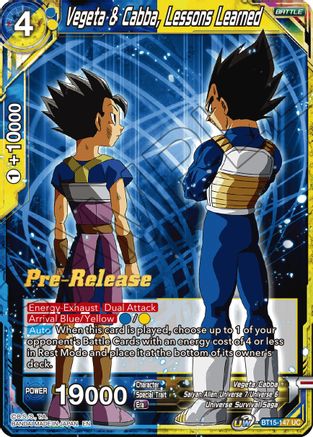 Vegeta & Cabba, Lessons Learned (BT15-147) - Saiyan Showdown PreRelease Cards
