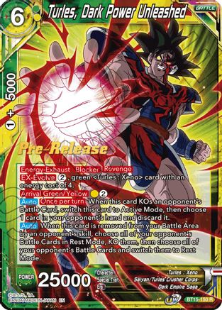 Turles, Dark Power Unleashed (BT15-150) - Saiyan Showdown PreRelease Cards