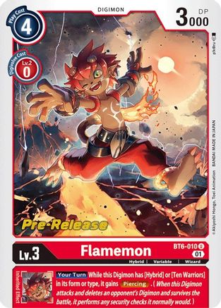 Flamemon (BT6-010) - Double Diamond Pre-Release Cards Foil