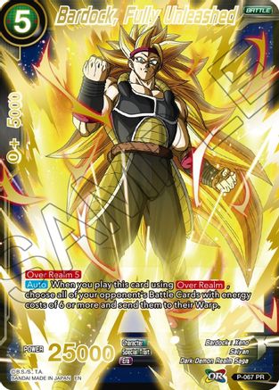 Bardock, Fully Unleashed (Gold Stamped) (P-067) - Mythic Booster Foil