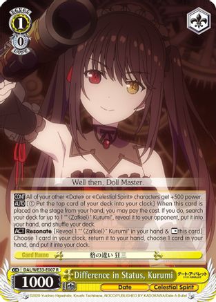 Difference in Status, Kurumi (DAL/WE33-E007 R) - Date A Bullet