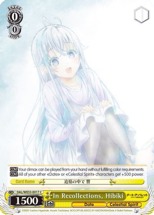 In Recollections, Hibiki (Parallel Foil) (DAL/WE33-E017 C) - Date A Bullet