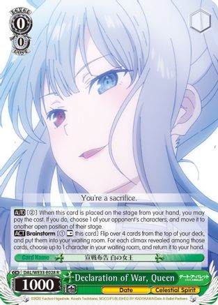 Declaration of War, Queen (DAL/WE33-E028 R) - Date A Bullet