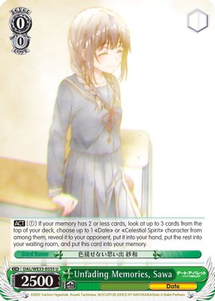 Unfading Memories, Sawa (Parallel Foil) (DAL/WE33-E035 U) - Date A Bullet