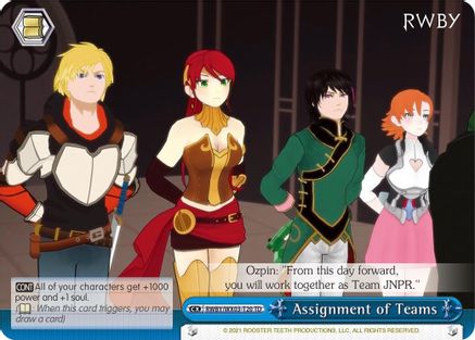 Assignment of Teams (RWBY/WX03-T20 TD) - RWBY