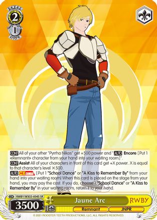 Jaune Arc (SR) (RWBY/WX03-004S SR) - RWBY