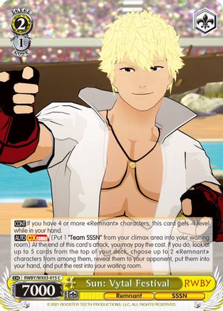 Sun: Vytal Festival (RWBY/WX03-015 C) - RWBY