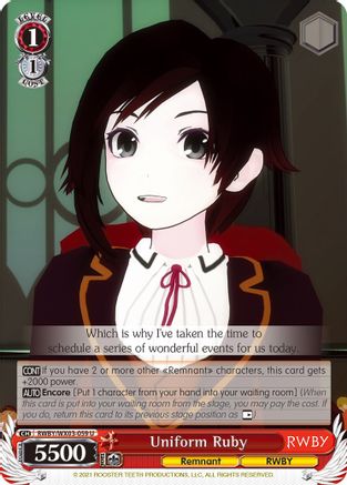 Uniform Ruby (RWBY/WX03-059 U) - RWBY