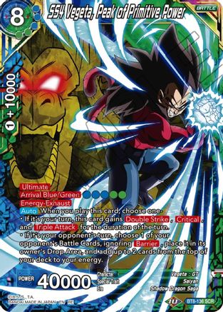 SS4 Vegeta, Peak of Primitive Power (BT8-136) - Mythic Booster Foil