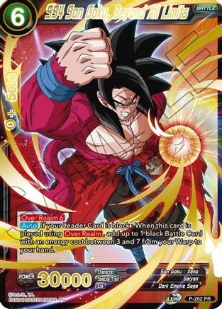 SS4 Son Goku, Beyond All Limits (Gold Stamped) (P-262) - Mythic Booster Foil