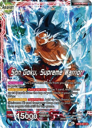 Son Goku // Son Goku, Supreme Warrior (BT16-001) - Realm of the Gods Foil