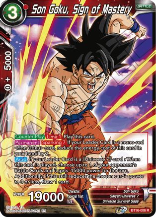 Son Goku, Sign of Mastery (BT16-006) - Realm of the Gods Foil