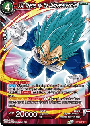 SSB Vegeta, for the Universe's Survival (BT16-012) - Realm of the Gods