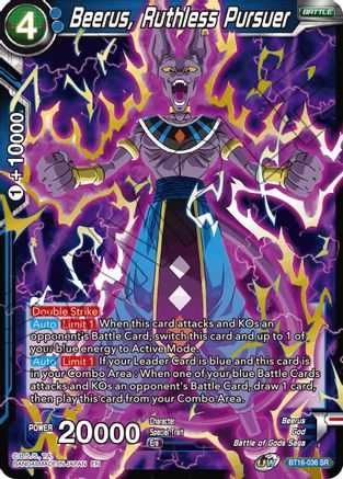 Beerus, Ruthless Pursuer (BT16-036) - Realm of the Gods Foil