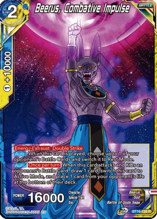 Beerus, Combative Impulse (BT16-128) - Realm of the Gods Foil