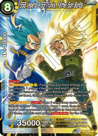 SSB Vegeta & SS Trunks, Father-Son Bonds (BT16-080) - Realm of the Gods Foil