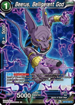 Beerus, Belligerent God (BT16-038) - Realm of the Gods
