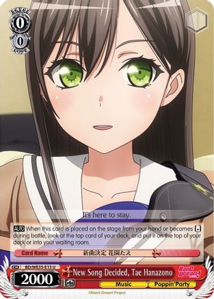 New Song Decided, Tae Hanazono (Parallel Foil) (BD/WE35-E13 U) - Poppin’Party x Roselia