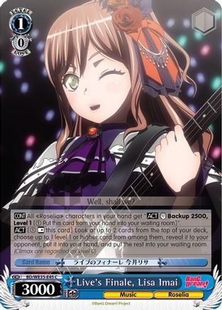 Live's Finale, Lisa Imai (Parallel Foil) (BD/WE35-E45 C) - Poppin’Party x Roselia
