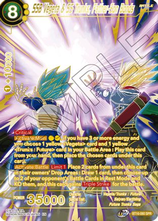 SSB Vegeta & SS Trunks, Father-Son Bonds (SPR) (BT16-080) - Realm of the Gods Foil