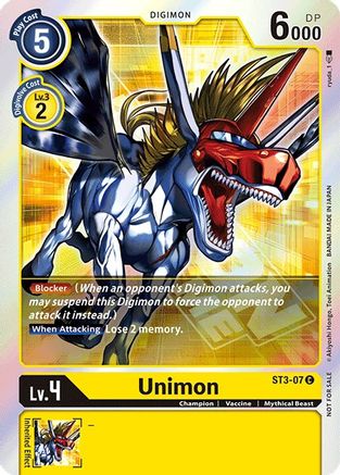 Unimon (2021 Championship Finals Event Pack 1) (ST3-07) - Starter Deck 03: Heaven's Yellow