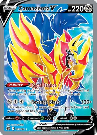 Zamazenta V (Full Art) 163/172  - Holofoil SWSH09 Brilliant Stars - Ultra Rare