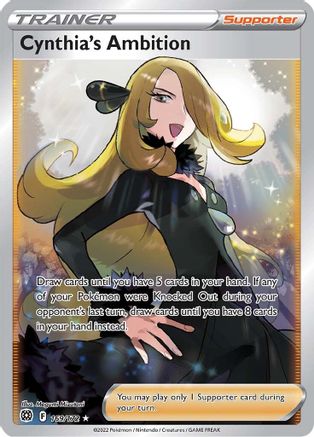 Cynthia's Ambition (Full Art) 169/172  - Holofoil SWSH09 Brilliant Stars - Ultra Rare