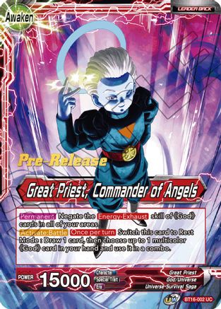 Great Priest // Great Priest, Commander of Angels (BT16-002) - Realm of the Gods PreRelease Cards