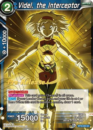 Videl, the Interceptor (BT16-034) - Realm of the Gods PreRelease Cards