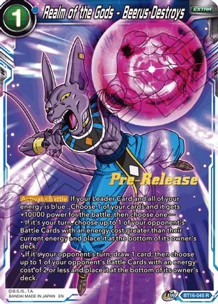 Realm of the Gods - Beerus Destroys (BT16-045) - Realm of the Gods PreRelease Cards