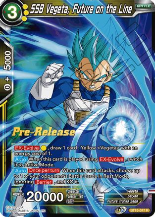 SSB Vegeta, Future on the Line (BT16-077) - Realm of the Gods PreRelease Cards