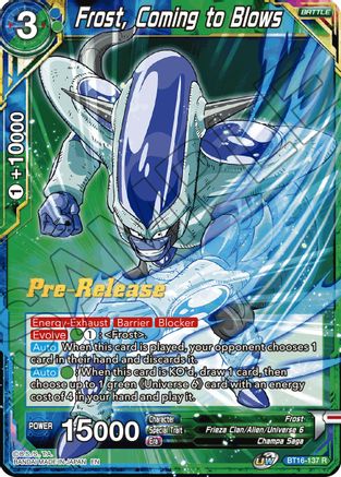 Frost, Coming to Blows (BT16-137) - Realm of the Gods PreRelease Cards