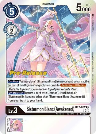Sistermon Blanc (Awakened) (BT7-082) - Next Adventure Pre-Release Cards Foil