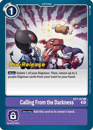 Calling From the Darkness (BT7-107) - Next Adventure Pre-Release Cards Foil