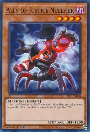 Ally of Justice Nullfier (HAC1-EN080) - Hidden Arsenal: Chapter 1 1st Edition