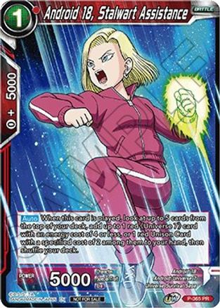 Android 18, Stalwart Assistance (Tournament Pack Vol. 7) (P-365) - Tournament Promotion Cards