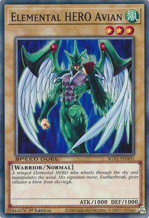 Elemental HERO Avian (SGX1-ENA01) - Speed Duel GX: Duel Academy Box 1st Edition