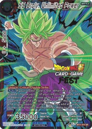 SS Broly, Unlimited Power (Card Game Fest 2022) (BT11-014) - Tournament Promotion Cards Foil