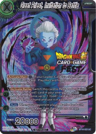 Great Priest, Invitation to Battle (Card Game Fest 2022) (BT16-023) - Tournament Promotion Cards Foil