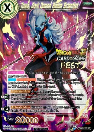 Towa, Dark Demon Realm Scientist (Card Game Fest 2022) (DB3-103) - Tournament Promotion Cards Foil