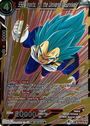 SSB Vegeta, for the Universe's Survival (Event Pack 09) (Alternate Foil) (BT16-012) - Tournament Promotion Cards Foil