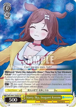 Starry Sky, Inugami Korone (HOL/W91-TE056 TD) - hololive production