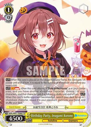 Birthday Party, Inugami Korone (HOL/W91-TE060 TD) - hololive production